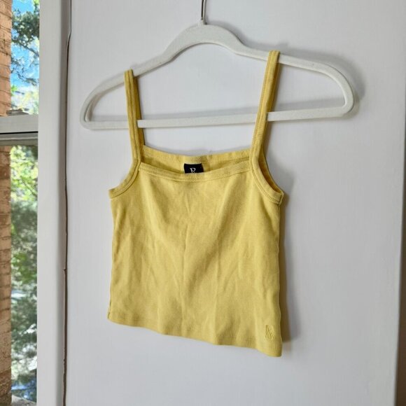 Realisation Par Baby Tank Top Crop Top in Lemon Yellow - Picture 5 of 7